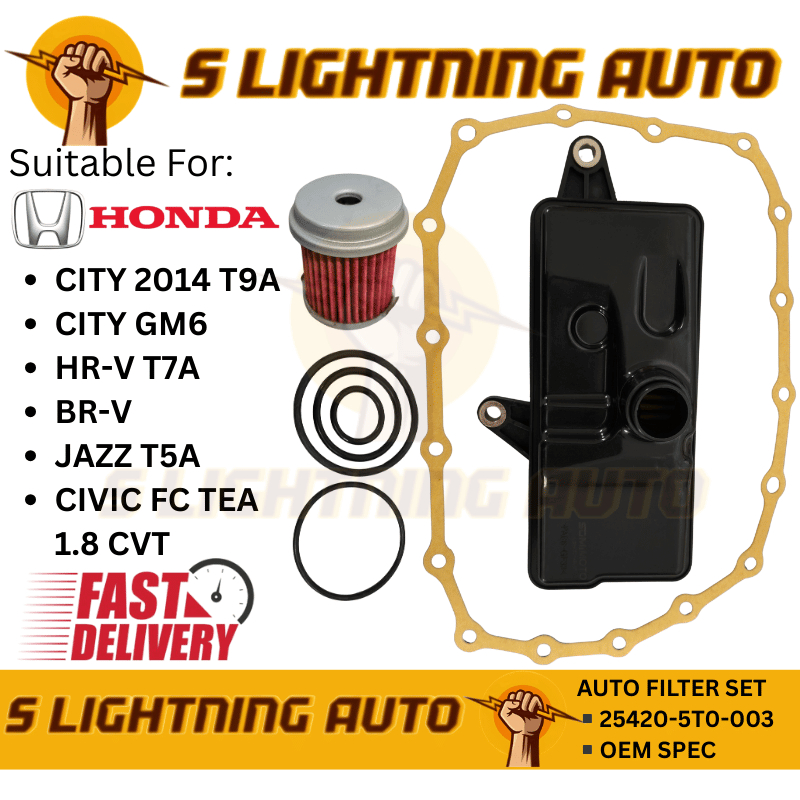 (420-5T0-003)GEARBOX AUTO TRANSMISSION FILTER SET HONDA CITY GM6 T9A 14, HR-V T7A, BR-V, JAZZ T5A