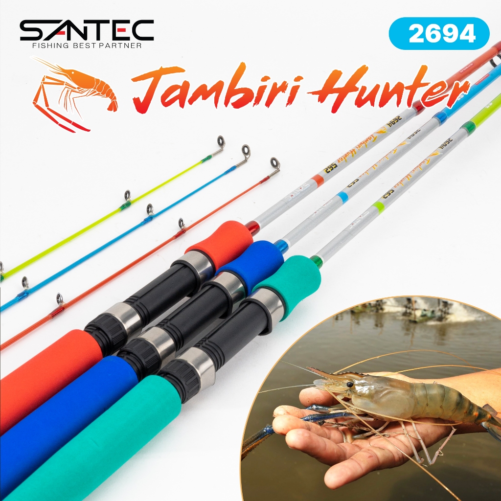 SANTEC - JAMBIRI HUNTER SOLID ROD 2 SECTION PRAWN ROD UDANG
