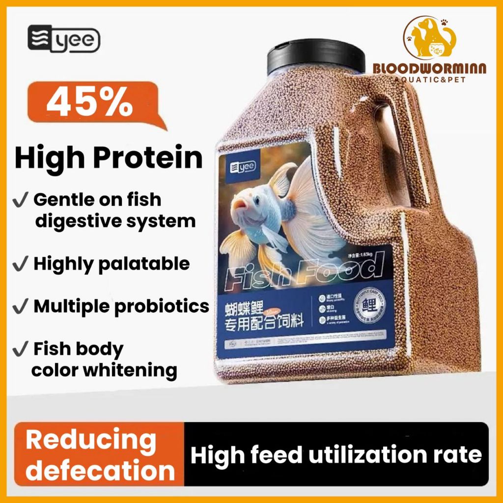 Yee Butterfly Koi Special Feed, High Protein, Universal Sinking/Floating Type, Whitening Koi Fish Fo