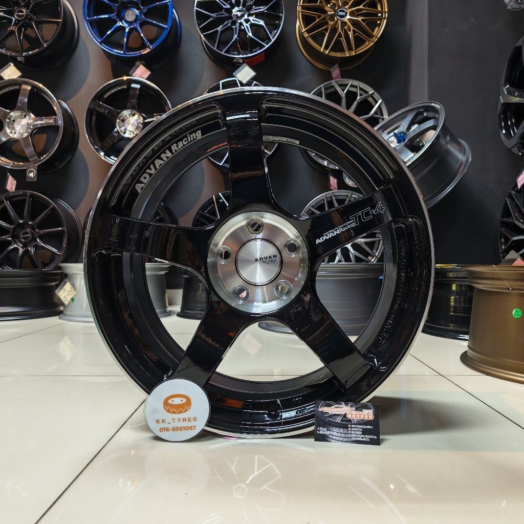 [1PC] ขอบสปอร์ตใหม่ 18 นิ้ว ADVAN TC-4 18X8.5JJ ET42 5H113 แก้วสีดํา