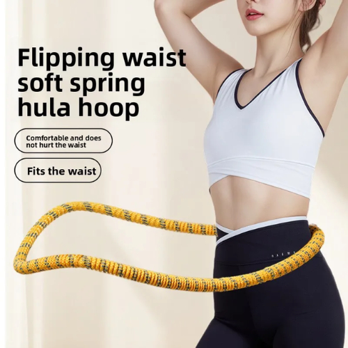 Silent Spring Soft Hula Hoop แบบพกพาโพลีเอสเตอร์ Body ลดน้ําหนัก Hula Hoop อุปกรณ์ยิมเอวกระชับสัดส่ว