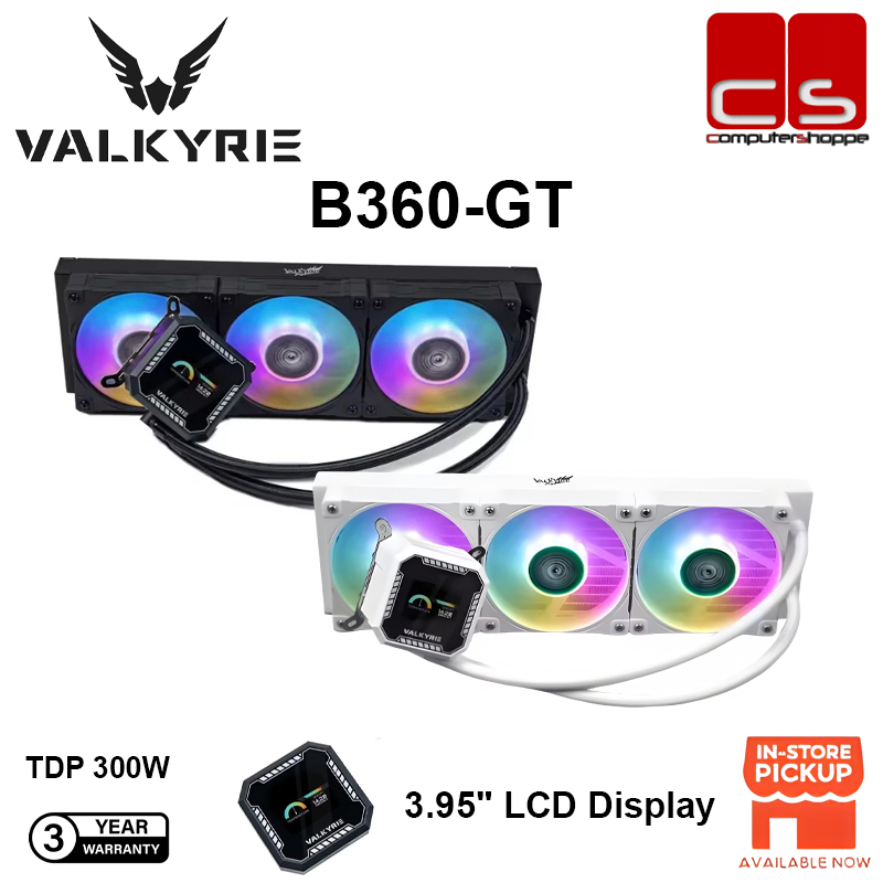 VALKYRIE B360-GT ARGB AIO คูลเลอร์เหลว CPU พร้อมจอแสดงผล LCD ขนาด 3.95"
