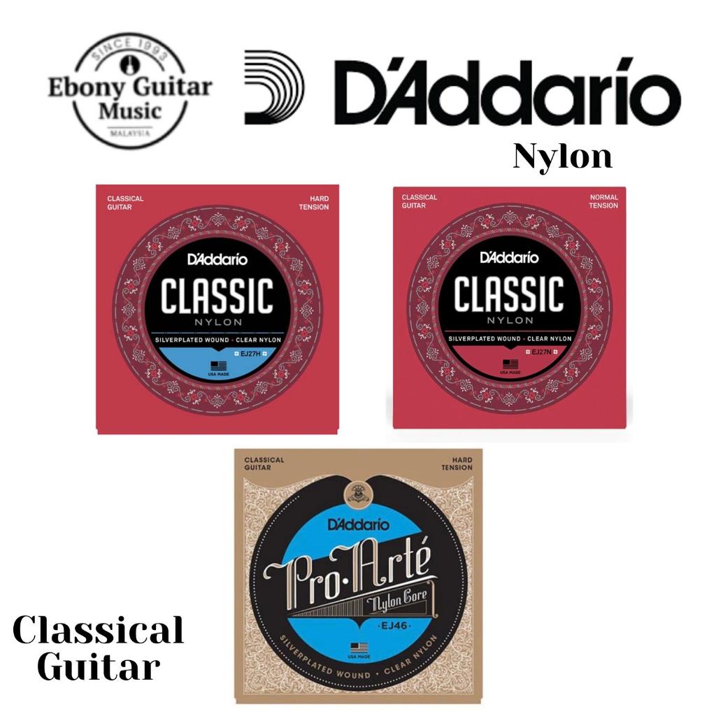 D'ADDARIO DAddario สายกีต้าร์คลาสสิค Nylon EJ27N, EJ27H, EJ46