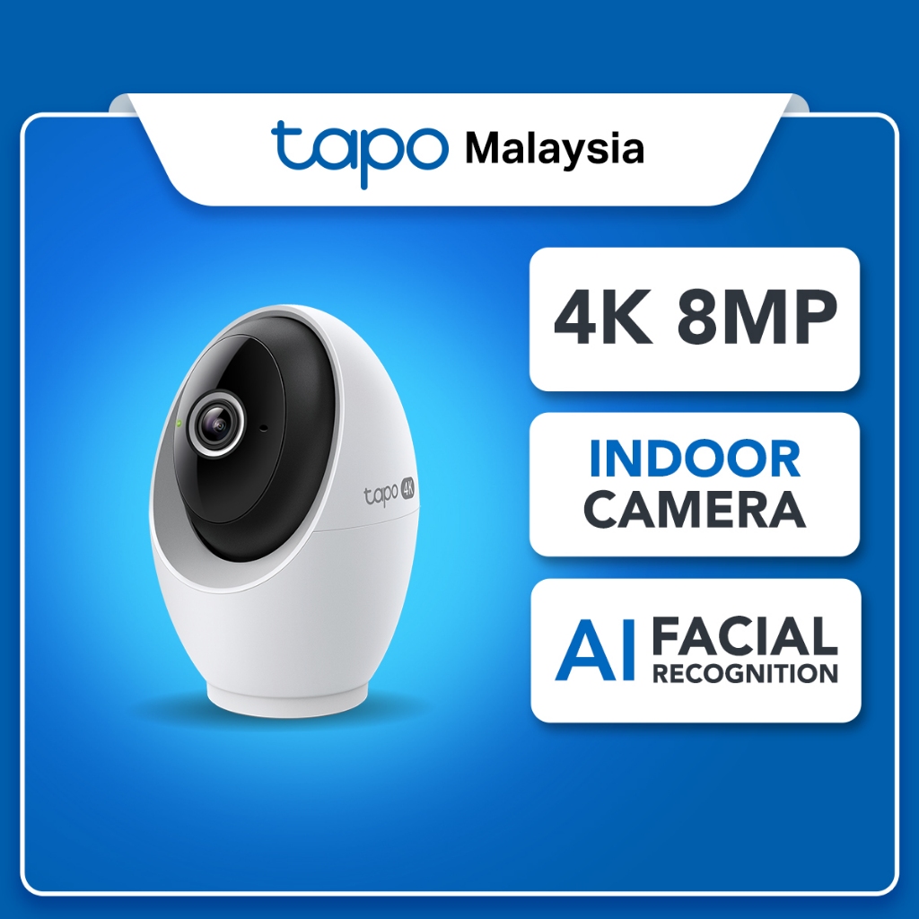 TP-Link Tapo C260 4K 8MP Pan/Tilt AI Smart Camera – Face & Pet Detection, 360 View, Night Vision