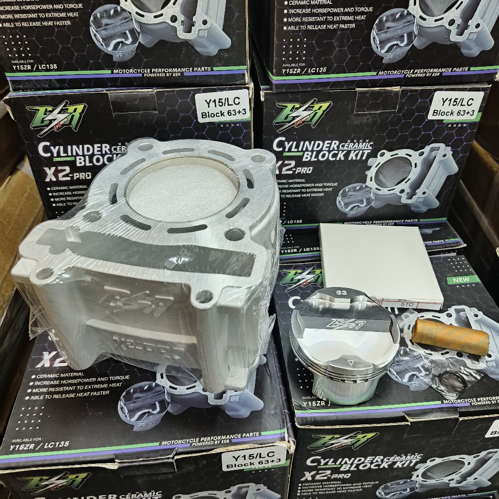 ESR MOTOR CERAMIC BLOCK X2 PRO LC135 Y15 60/63/65/66/70/72/73/74 มม. 74 มม. 74 มม. RACING S1R FORGED