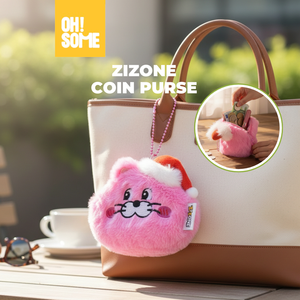 OHSOME x Zizone - กระเป๋าใส่เหรียญคริสต์มาส Zizone/ Dompet Siling Karakter Zizone สีสีชมพู