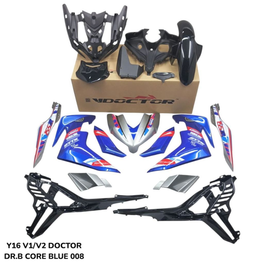 Y16 V1 V2 COVERSET BODYSET Y16ZR BLUE CORE BLUE 008 DOCTOR YAMAHA SIAP TANAM