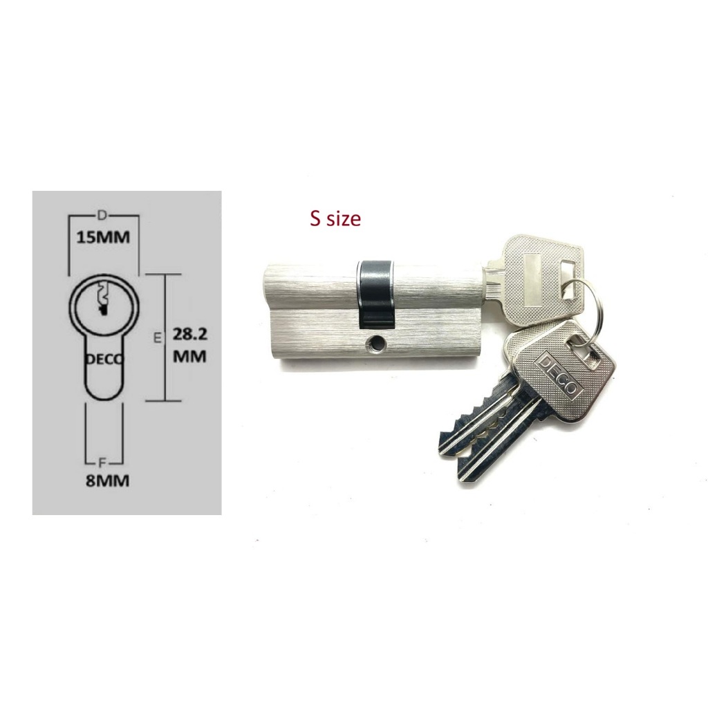 Euro Profile Double กระบอก Lock – 60mm (ขนาด S / M) - 28.2mm 29.5mm