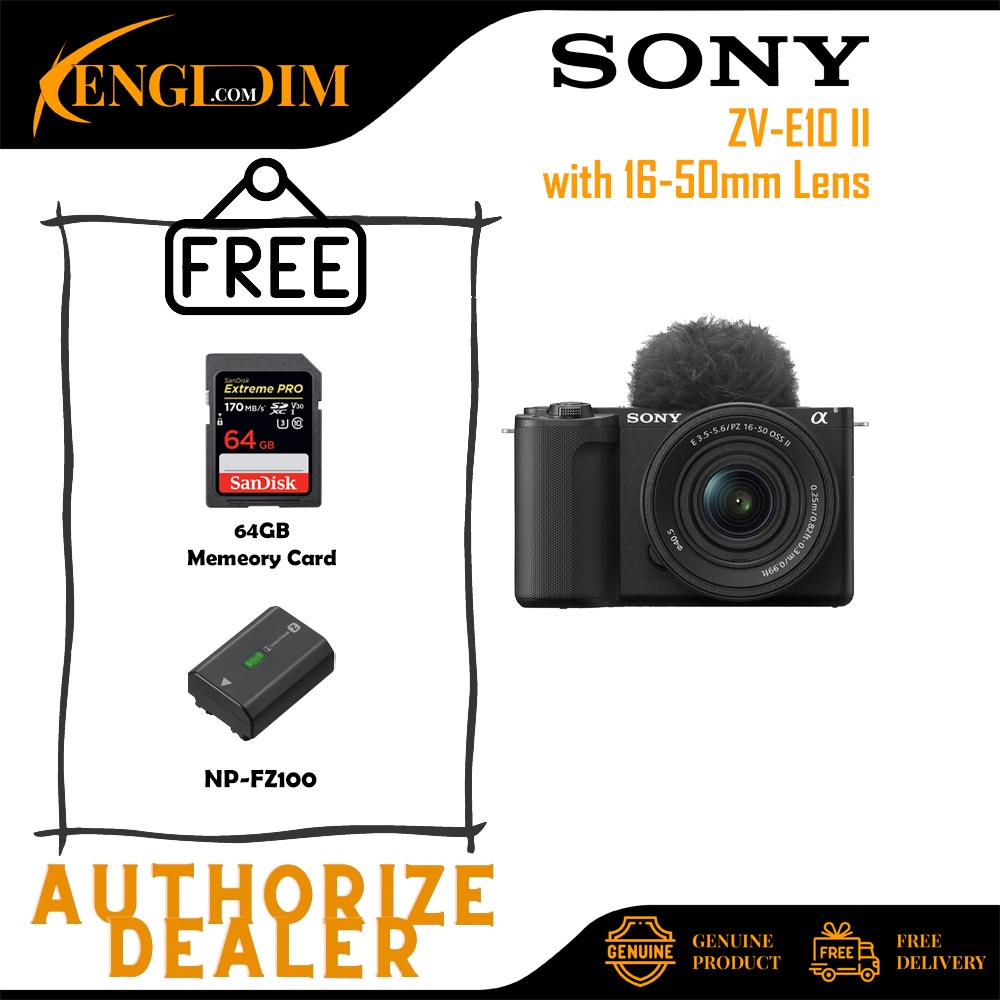 กล้อง Mirrorless Sony ZV-E10 II / ZVE10II / ZV-E10II พร้อม 16-50 มม.