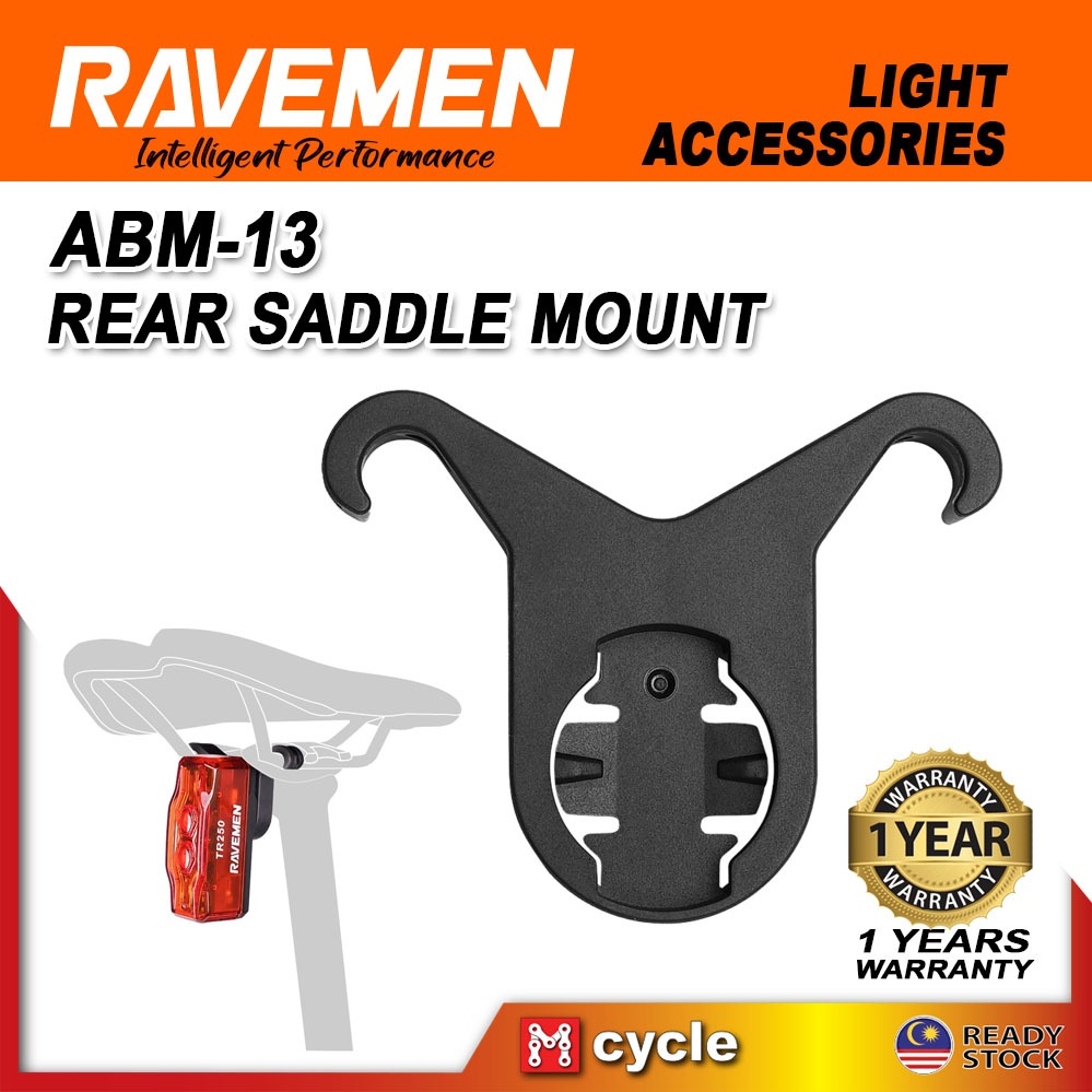 RAVEMEN ABM13 ด้านหลังอาน Light Mount Twist ล็อคสําหรับ Trail Light CL01 NT201 NT 301 TR250 TR150 Se