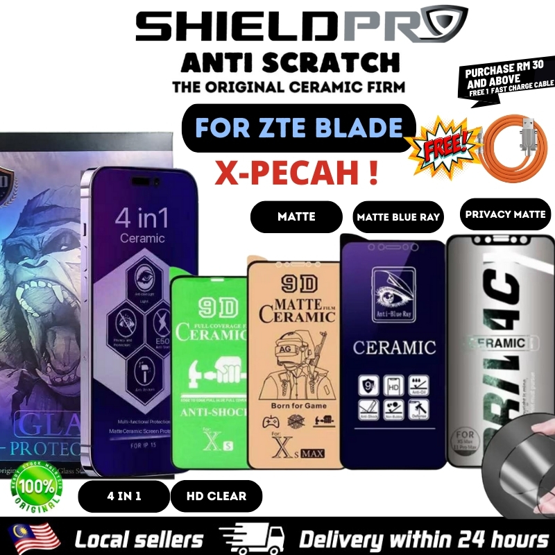 ฟิล์มเซรามิคสําหรับ zte blade A76 A75 A73 A72 A56 A55 A54 A52 A51 A36 A35 A34 5G ป้องกันหน้าจอ clear