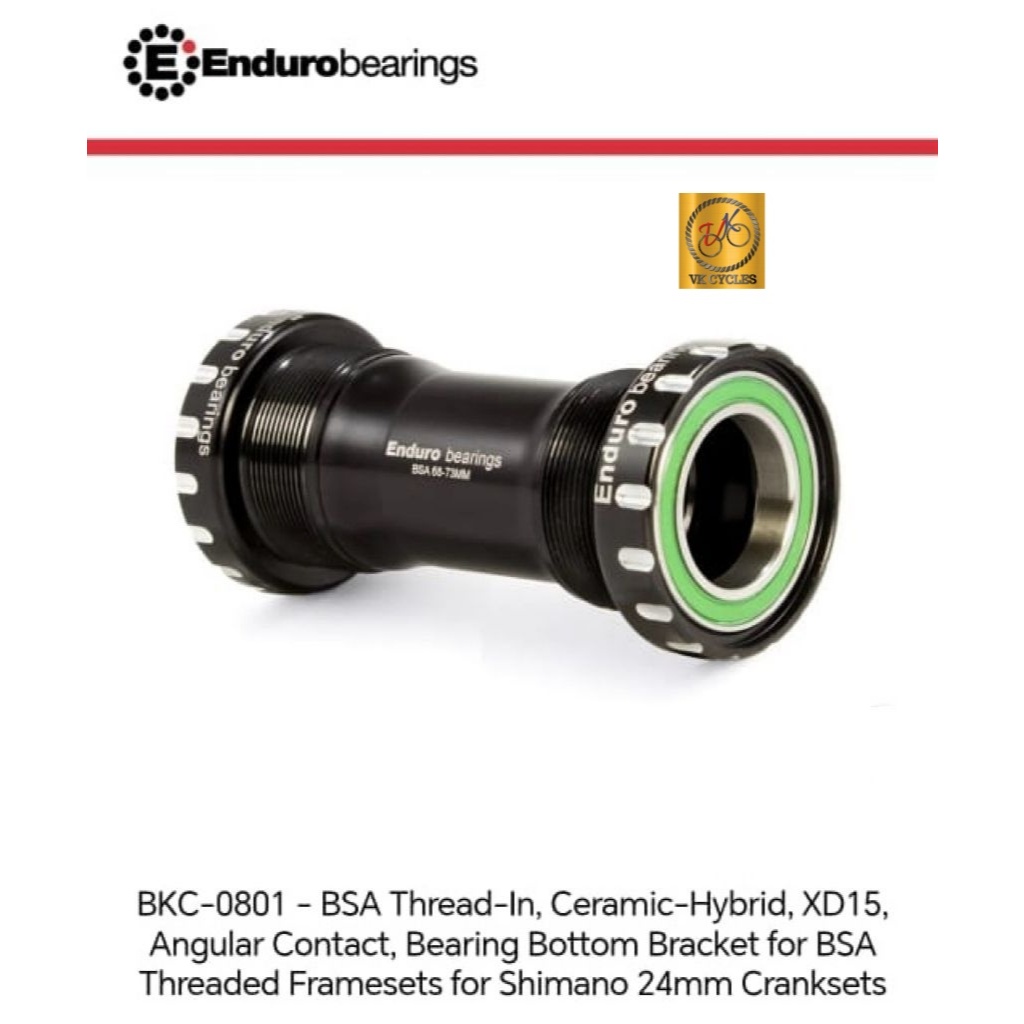 Enduro TORQTITE อ่าน BSA68 BKC-0801 XD15 Ceramic BB / BSA / Shimano 24mm