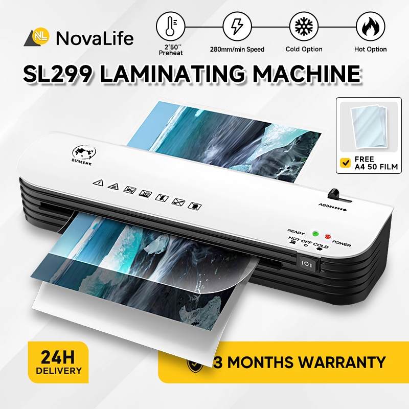 SL299 เครื่องเคลือบ A4 เครื่องลามิเนต A4 เอกสารภาพถ่าย Mesin เคลือบลามิเนต Quick Warm-up Photo