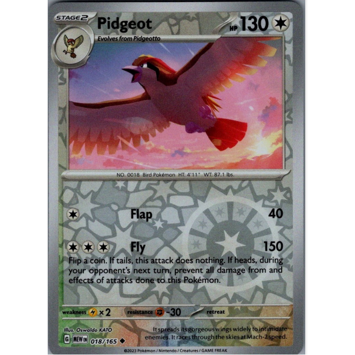 Pidgeot 018/165 Sv: Scarlet & Violet 151 Reverse Holo