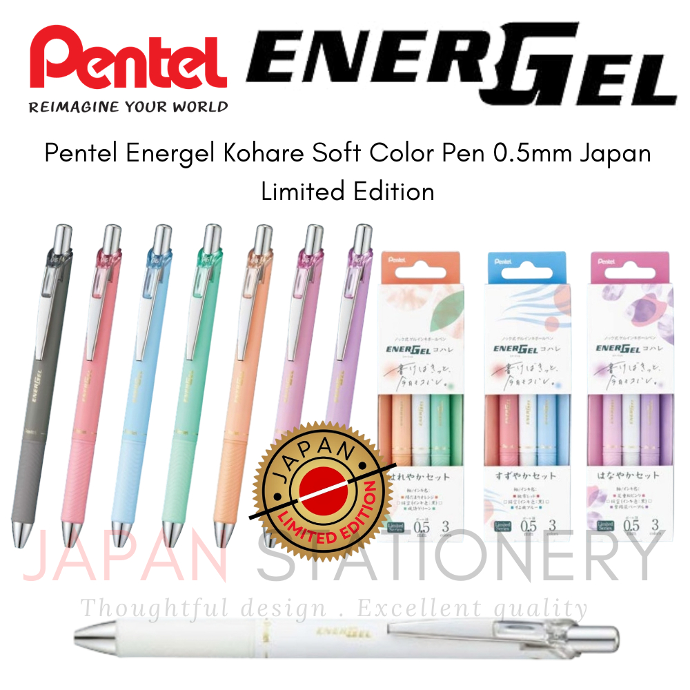 Pentel Energel Kohare Soft Color Pen 0.5mm Japan Limited Edition BLN75KH-A BLN75KH-B2 BLN75KH-3STA B