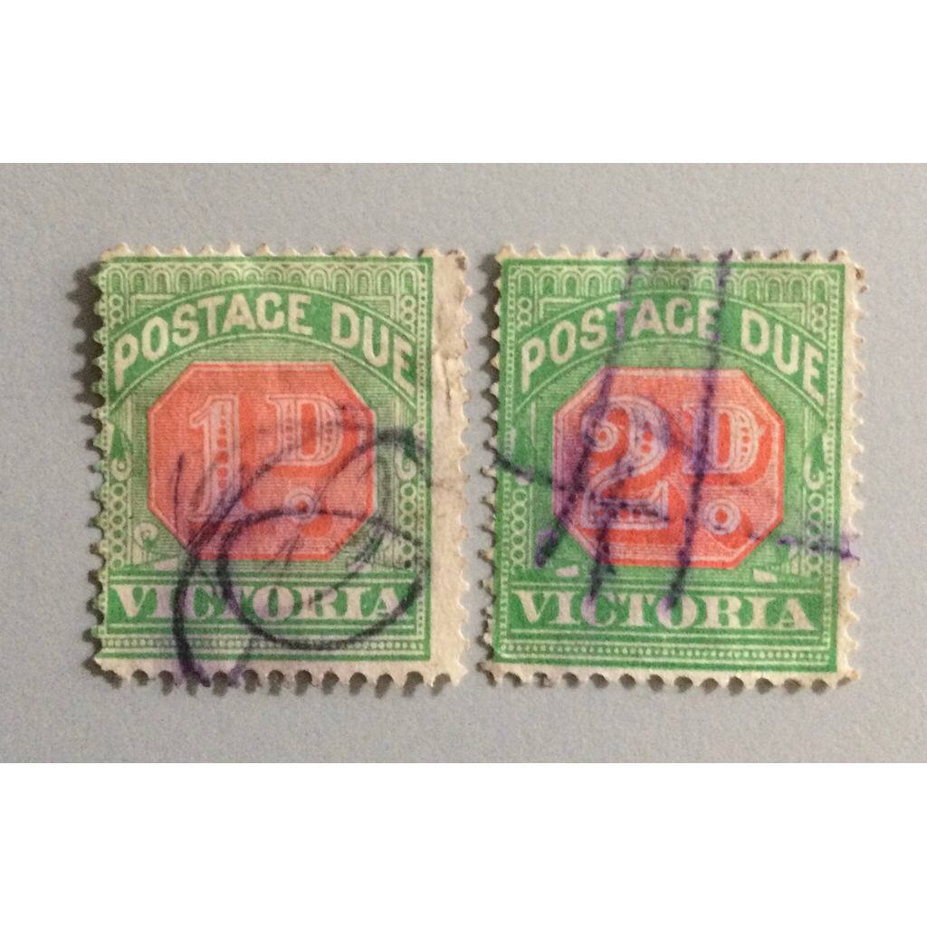 1894 Victoria 1 & 2 Pence ไปรษณีย์ Due Stamps