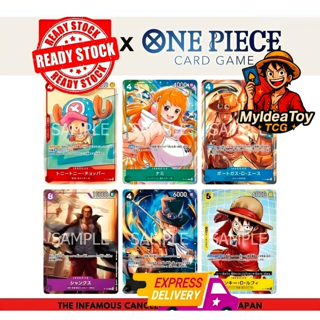 BANDAI One Piece Japanese Trading Card Game TCG MCD Sealed Pack 6 Piece Pack
