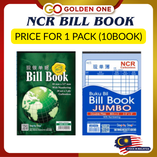 1PACK=10BOOK! ! !STEP BY STEP NCR BILL BOOK/CARBONLESS INVOICE BOOK 2PLY 30S/80S&3PLY 20S/50S(3.5x5/