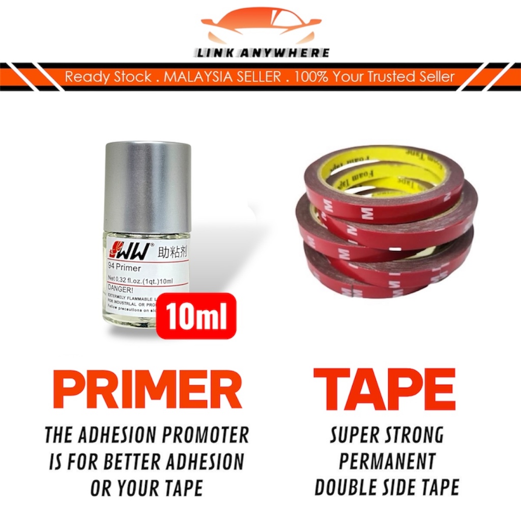 JWW Primer 94 Strong Primer Adhesion Protor For Double Sided Tape / Liquid 10ml (เกม Primer bukan)