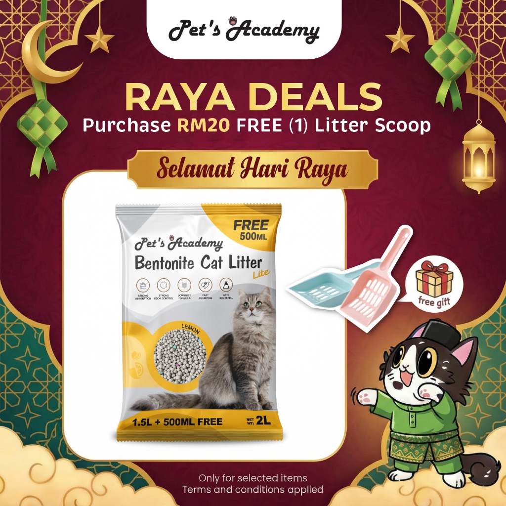 PETS ACADEMY Lemon Bentonite Cat Litter 2L Anti-Bacterial, Strong Odor Control, ฝุ่นต่ํา Pasir Kucin