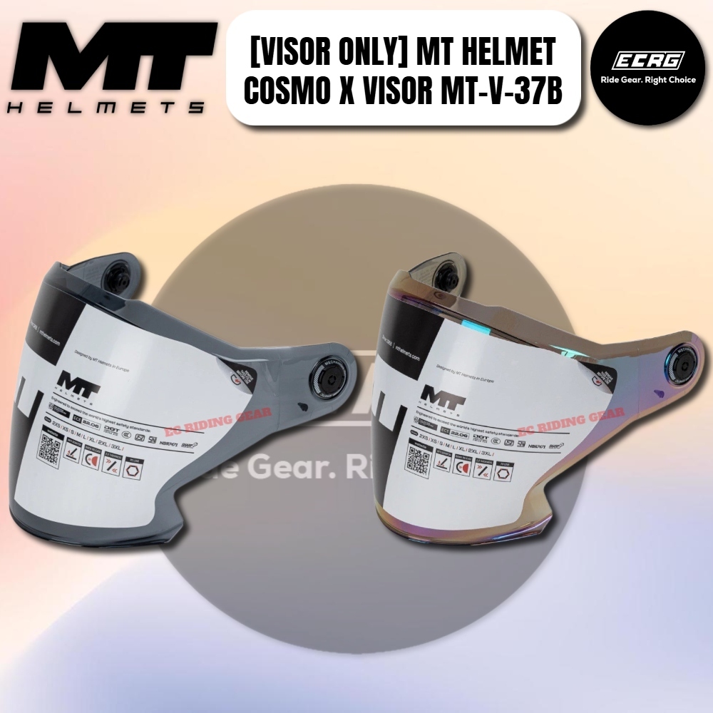 [VISOR เท่านั้น] MT HELMET COSMO X VISOR MT-V-37B (SMOKE / IRIDIUM) สําหรับ MT OPEN HELMET FACE OF51