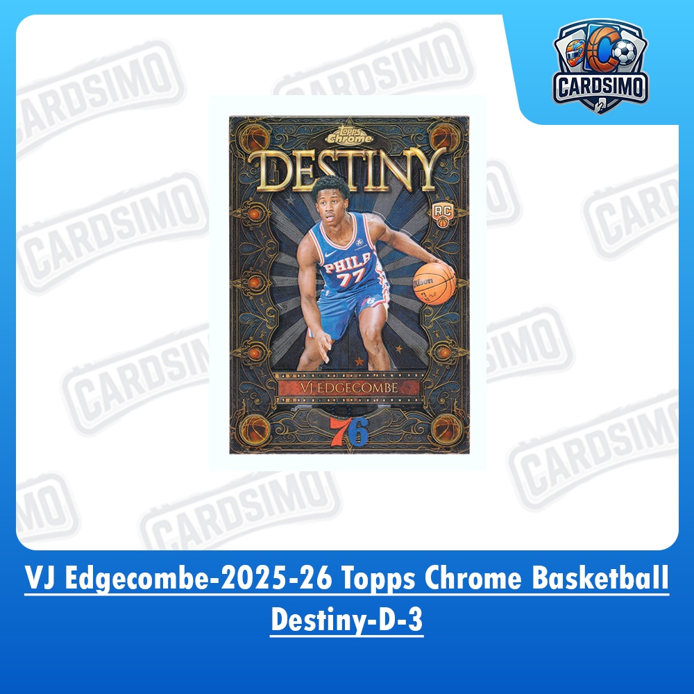 VJ Edgecombe -Destiny- 76ers 2025/26 Topps Chrome Basketball Trading Card