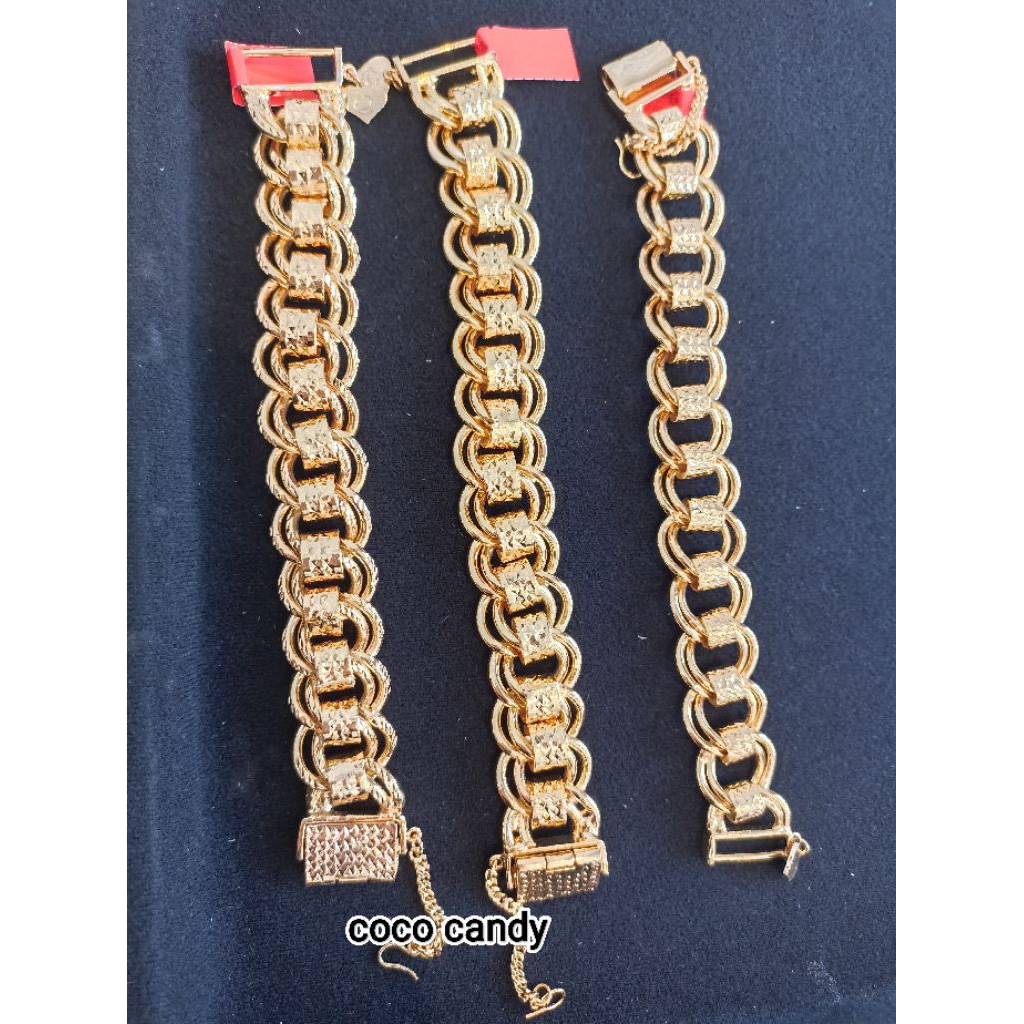 RANTAI TANGAN / BRACELET / GELANG FASHION RAYA TITANIUM EMAS SADUR ANTI KARAT