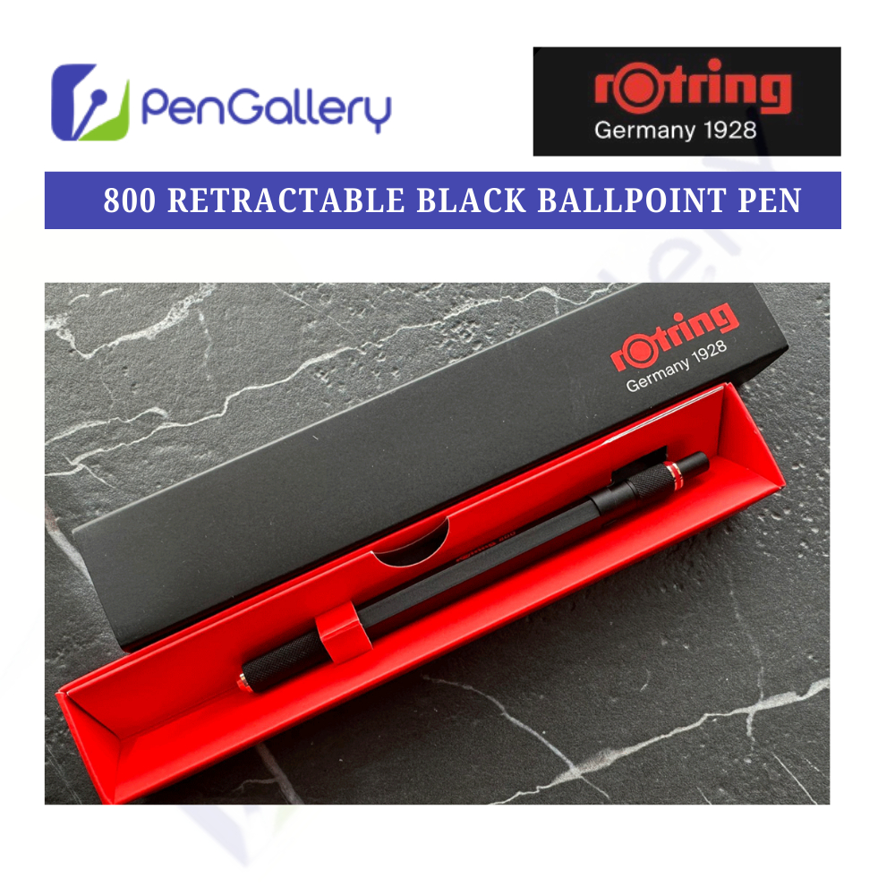 Rotring 800 ปากกาลูกลื่นสีดําแบบยืดหดได้