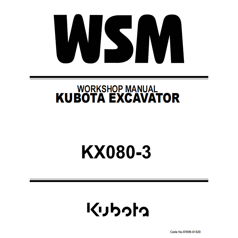 Kubota KX080 KX080-3 การประชุมเชิงปฏิบัติการรถขุดไฮดรอลิกคู่มือ Shopแคตตาล็อกแคตตาล็อกCataloge (Pend