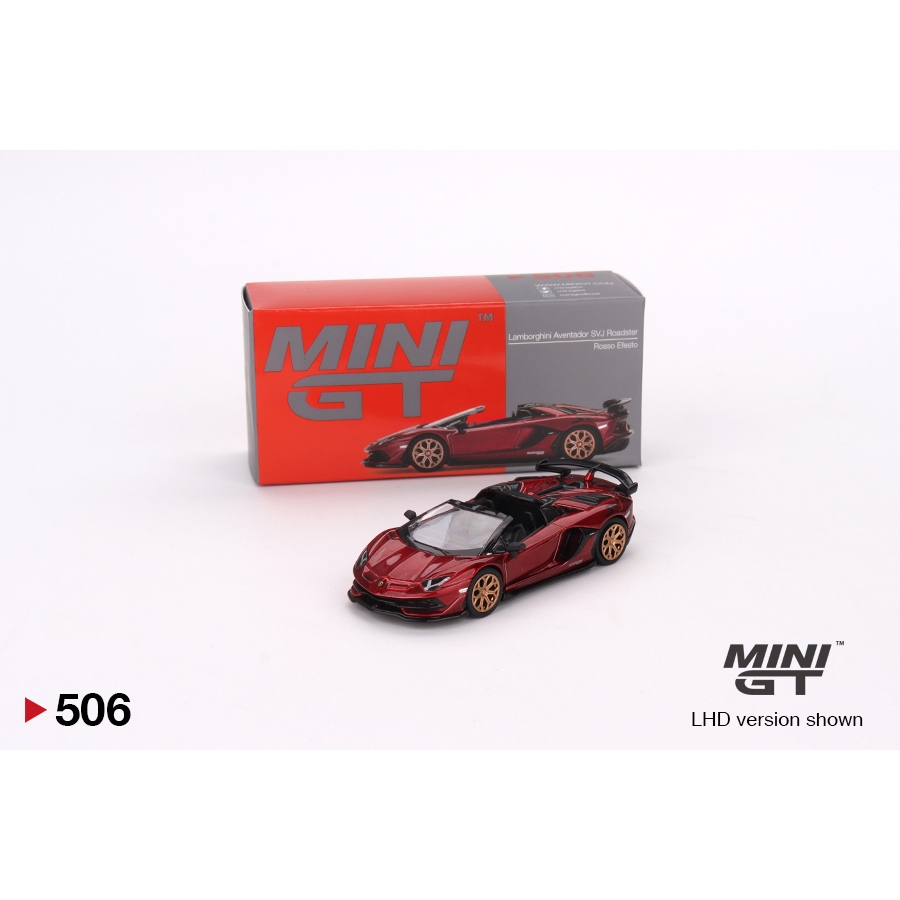 Mini GT #506 Lamborghini Aventador SVJ Roadster Rosso Efesto