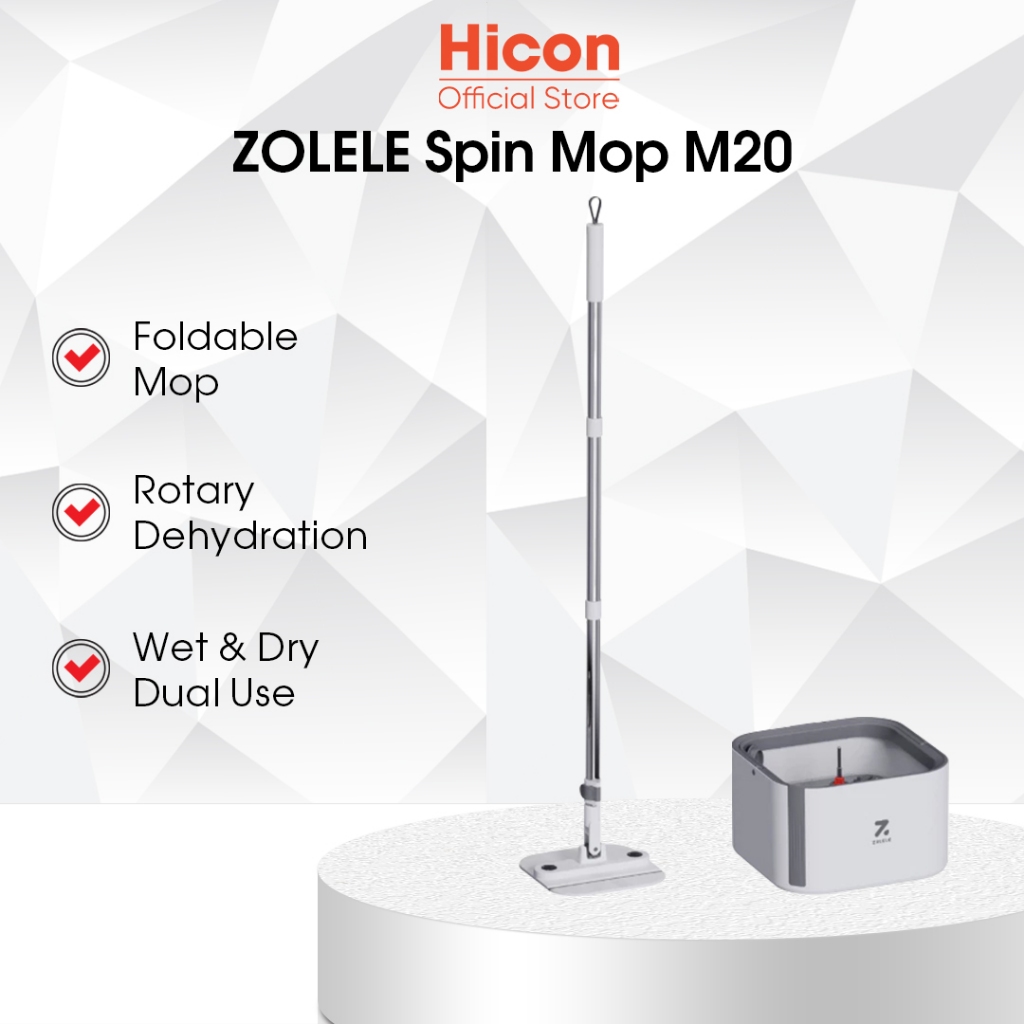 Zolele M20 Spin Mop ชุดถัง Magic หมุน Mop ไม่มีมือซักผ้า Lazy Mops Self-Cleaning Nano ผ้าไมโครไฟเบอร
