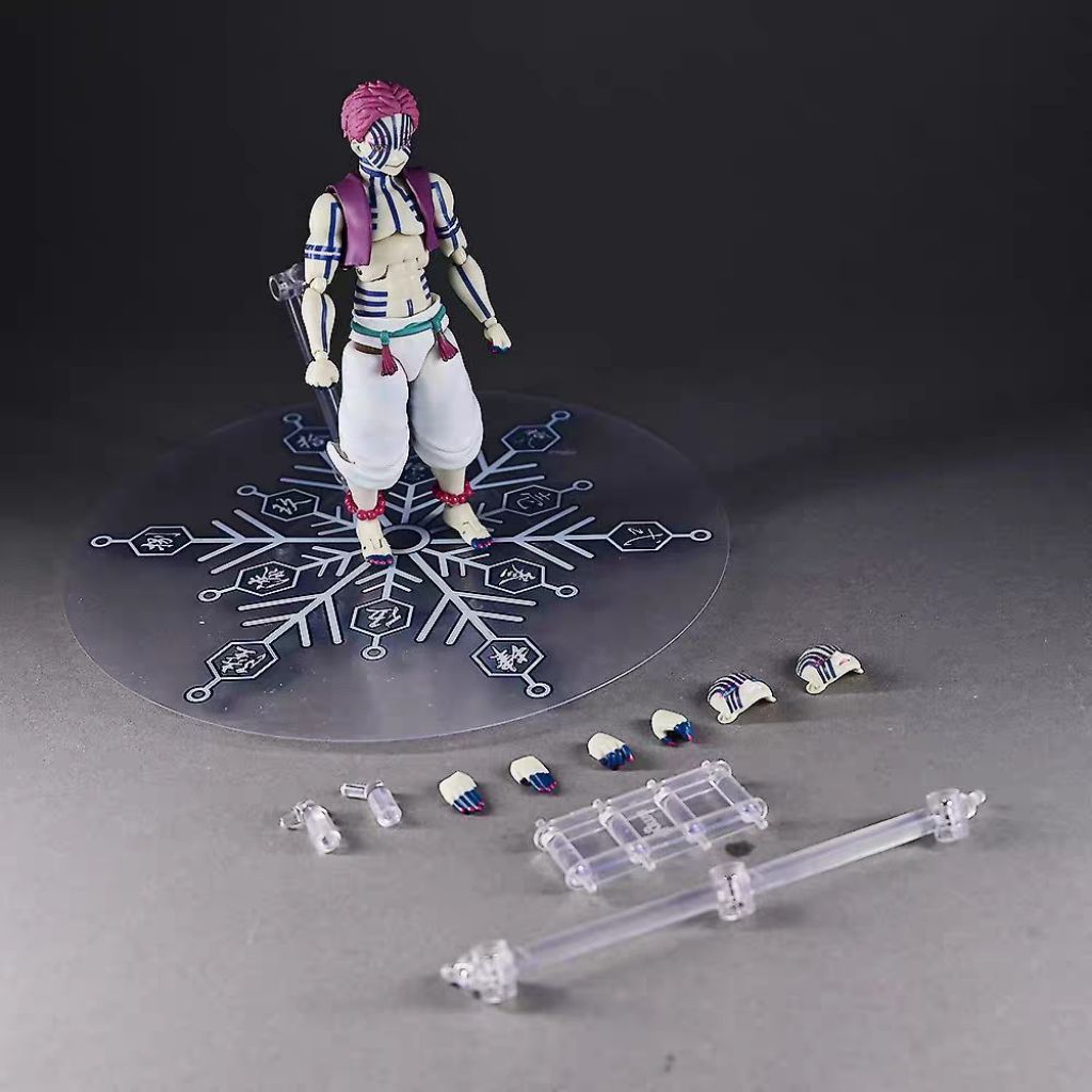 FIGMA 15 ซม.Figma Max Factory SP-146 Demon Slayer: Kimetsu no Yaiba Akaza Action Figure KO Bootleg ข