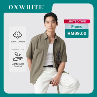 Oxwhite Men Regular Fit Double Pocket Shirt