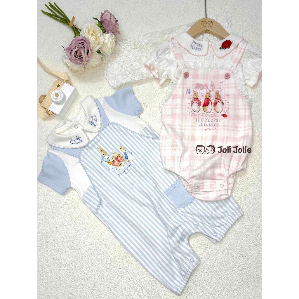 Peter Rabbit Overall Set|เด็กทารกเด็กวัยหัดเดินเด็กผู้หญิง ชุดรอมเปอร์|เสื้อผ้าเด็กแรงบันดาลใจ|เสื้อ