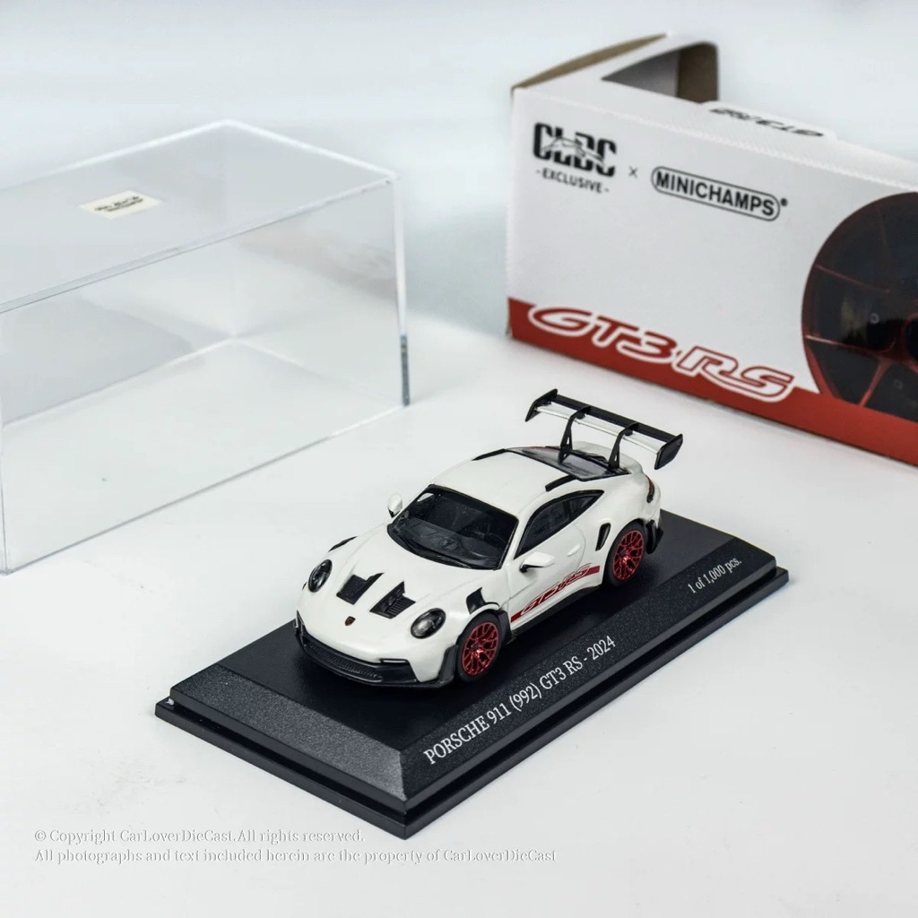 Minichamps x CLDC Porsche 911 (992) GT3 RS_White (1/64 Diecast)
