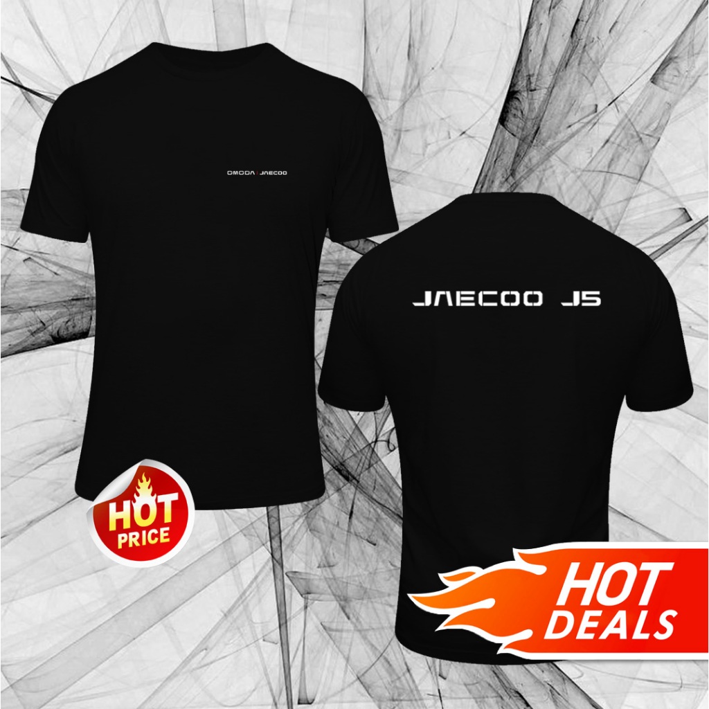 ใหม่ OMOMODA JAECOO J5 SUV โลโก้เสื้อยืด Tee Cotton 160GSM Unisex แขนสั้นรอบคอขนาดใหญ่ที่มีอยู่