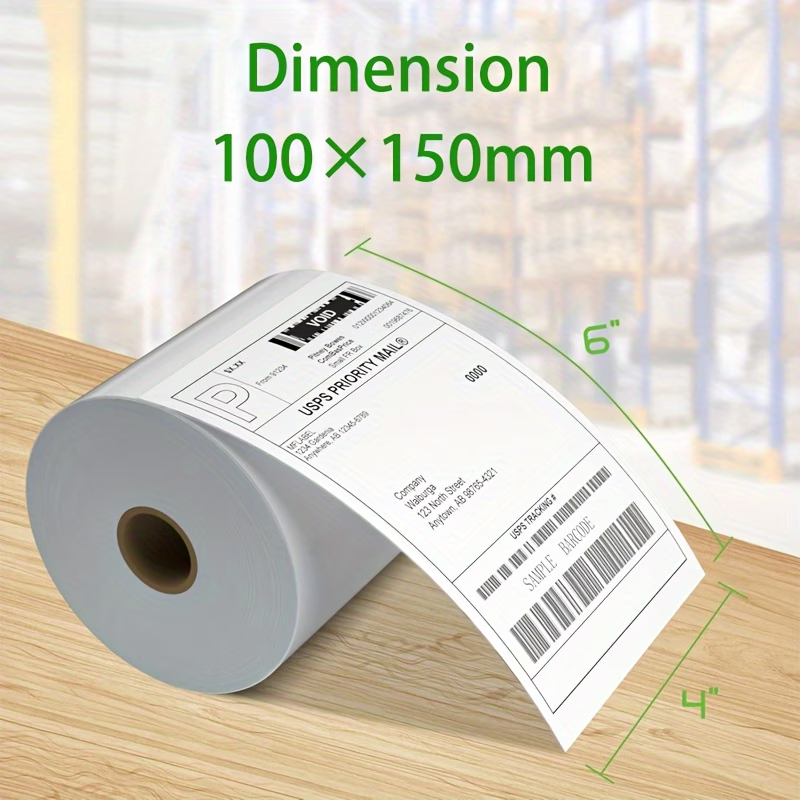 4 "x6 "กระดาษฉลากความร้อน 100x150 มม.สติกเกอร์กาวสําหรับฉลากการจัดส่งความร้อน DHL UPS Express Barcod