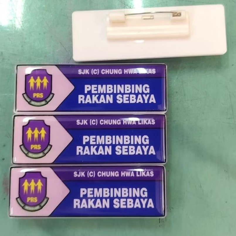 ป้ายชื่อ Arylic PRS Sekolah Tag Nama with Pin