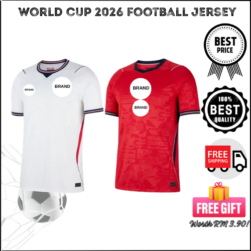 (เกรดท็อป) England_Home Away Kit เสื้อฟุตบอลฟุตบอลโลก 2026 Jersey for Men Jersey Jersi Kualiti英国 Cup