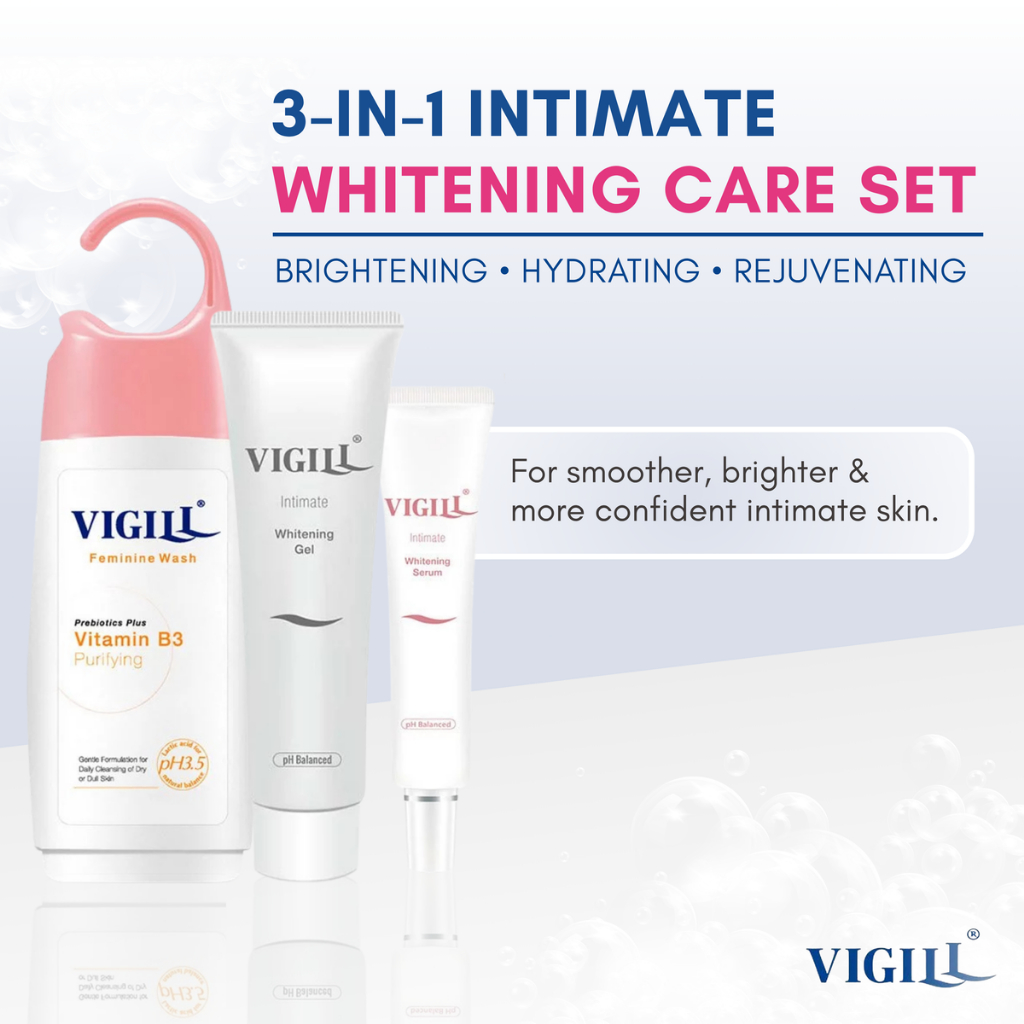 VIGILL 3-in-1 Intimate Whitening Set | วิตามินบี 3 + Tranexamic Acid Brightening Care | Dark Area • 