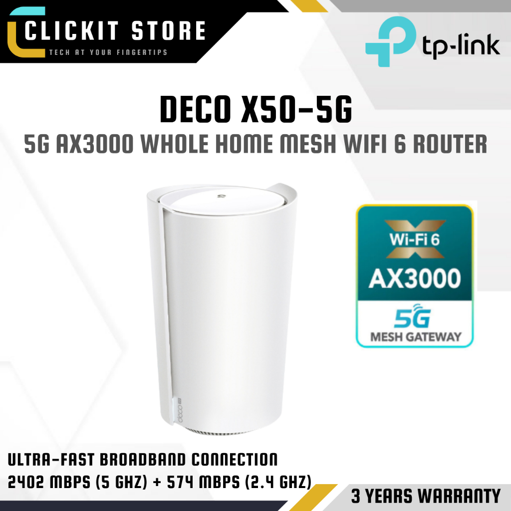 TP-Link Deco X50-5G AX3000 Mesh Wifi 6 Gateway Router ระบบบ้านทั้งหมดไร้สาย