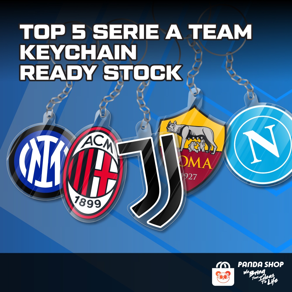 TOP 5 SERIE A TEAM KEYCHAIN UV INK PRINT LOGO TEAM BOLASEPAK SERIE A