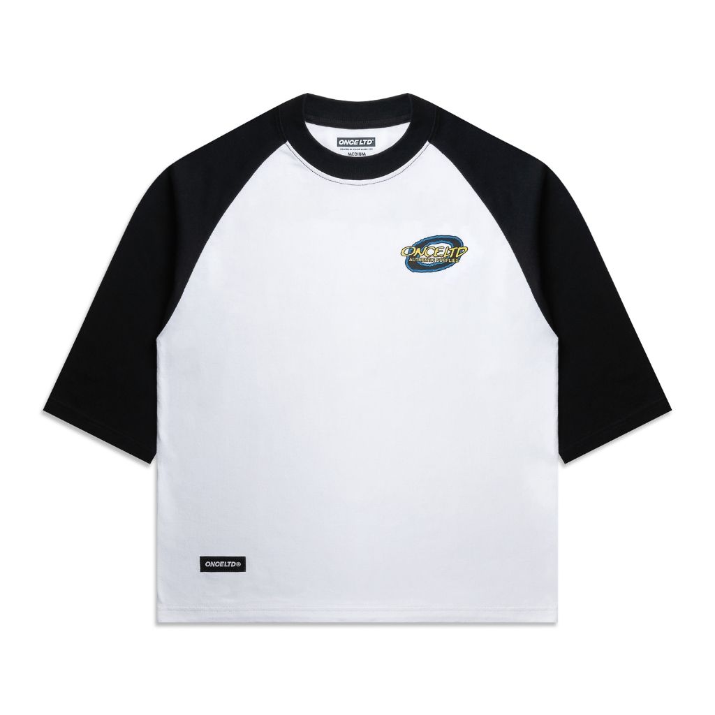 ครั้งหนึ่ง LTD O Script 3Q Raglan เสื้อเชิ้ตสีขาว