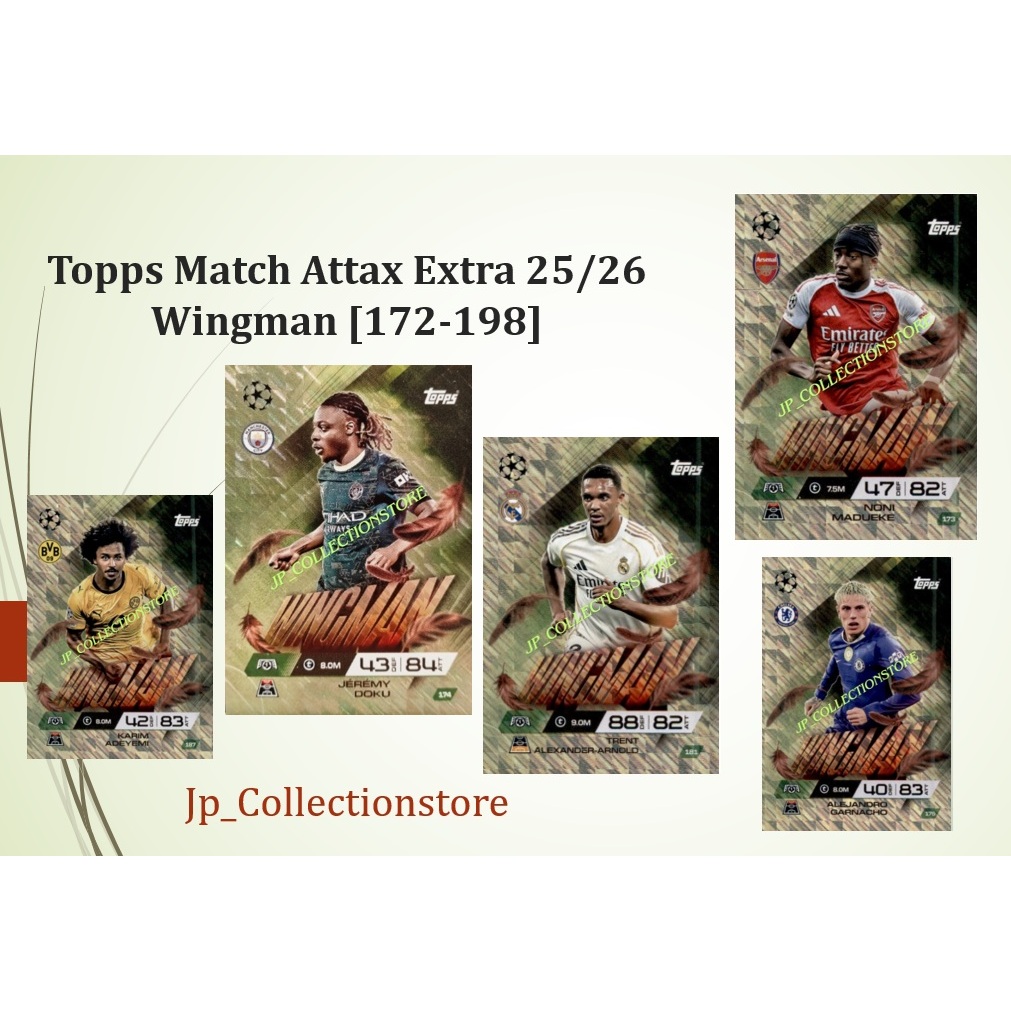 [Wingman (172 - 198)] 2025/26 Match Attax Extra UCL การ์ดฟุตบอล