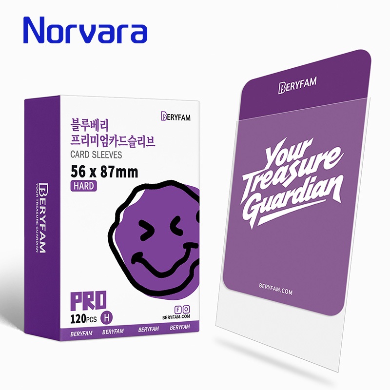 ปลอกการ์ด BERYFAM 120 ชิ้น 56x87 มม. ปลอกการ์ดตัวป้องกันการ์ด PhotocardSleeve 120CT BlueberrySeries