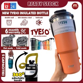 Tyeso Tumbler With Handle 600/750/900/1050/1200ml 304 Stainless Steel Insulated Thermos Flask Water Bottle Botol Air 保温瓶