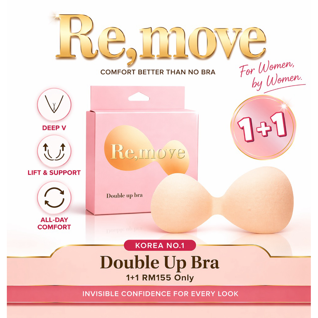 Re,move Double Up Bra Bundle x2 – Save Up to RM163✨รองรับที่มองไม่เห็นสําหรับชุดที่ไม่มีสายหนังเปลือ