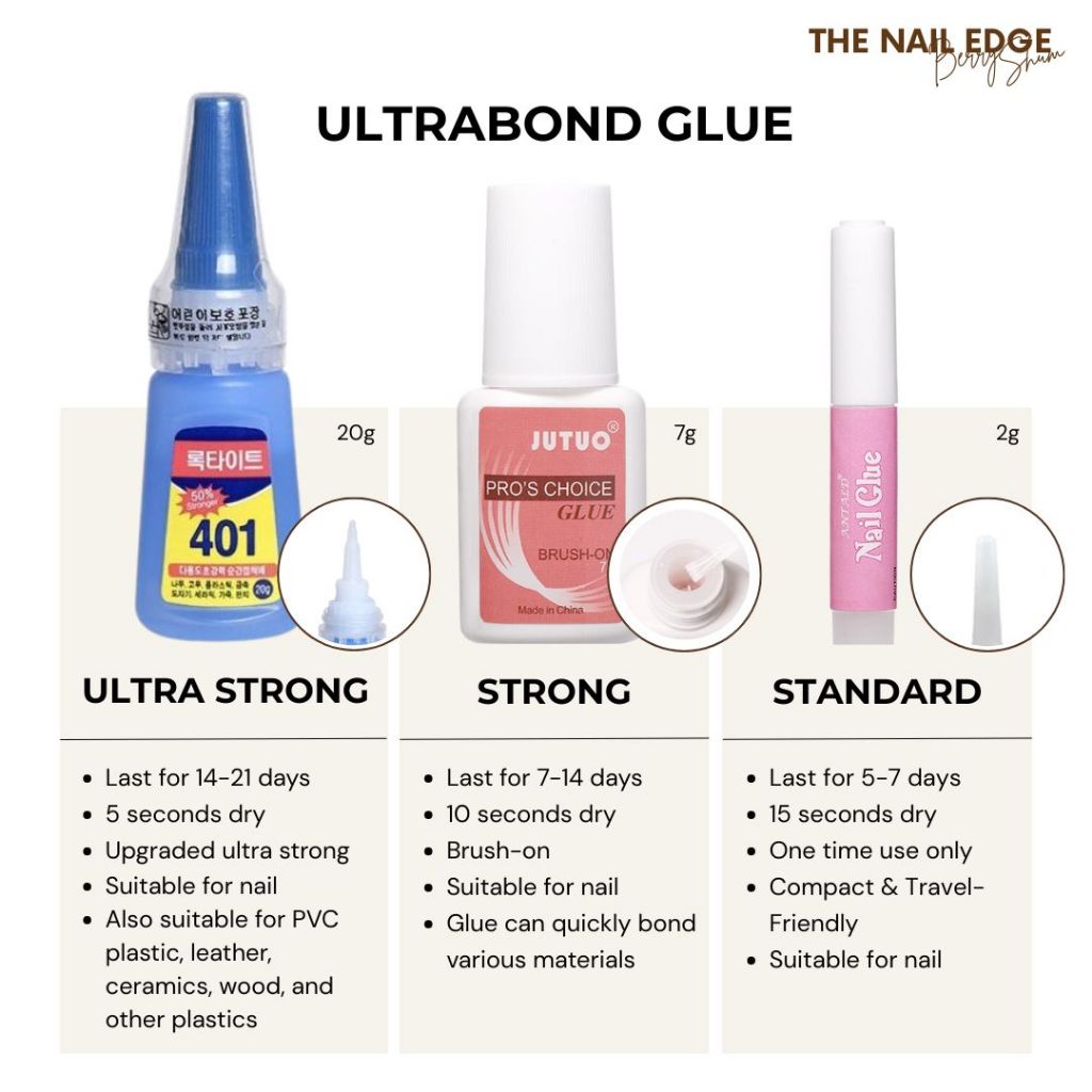 Super Glue Nail Glue Strong Nail Glue Fast Dry Super Glue Gam Kuku Pallsu Press On Nail Gam