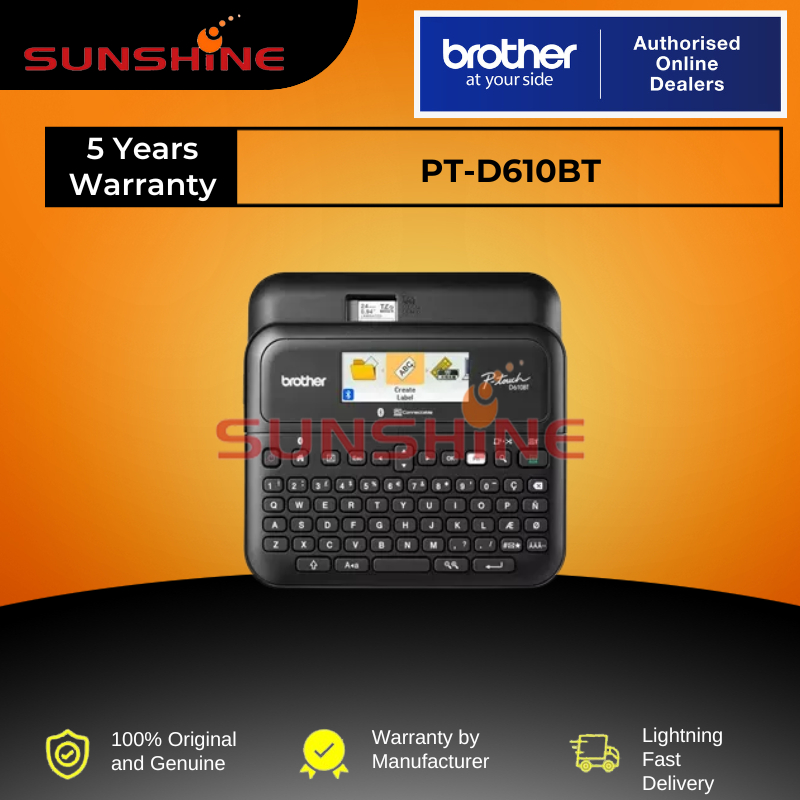 Brother P-Touch PT-D610BT เครื่องทําฉลากมือถือแบบพกพา ! P-Touch Ptouch D600 D610