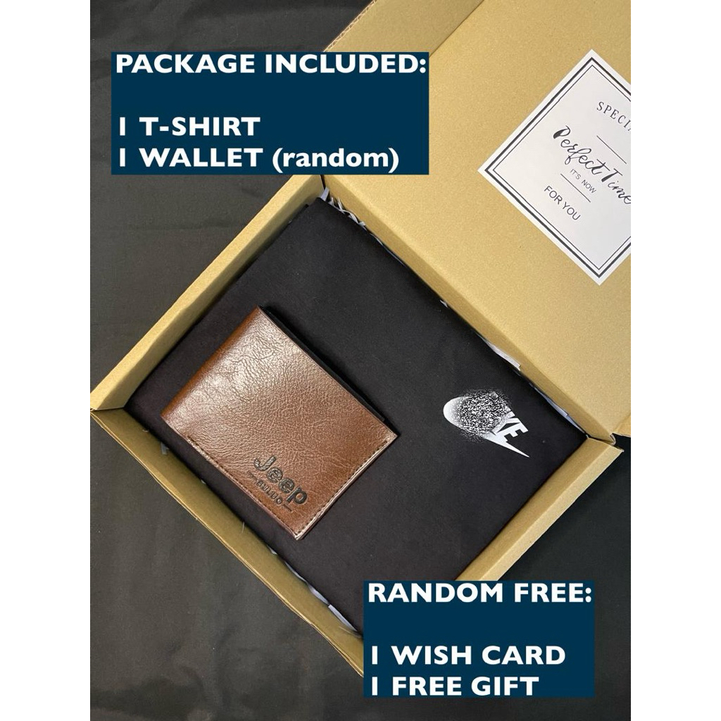 BOX TSHIRT & WALLET SET N1K3 SURPRISE BIRTHDAY ANNIVERSARY SET N1K3 MEN/WOMEN